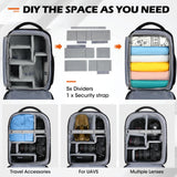 SDYSM Camera Bag Backpack Professional for DSLR SLR Mirrorless Camera Waterproof Laptop Back Pack 14 Inch with Rain Cover Anti Theft Travel Case Large Capacity Photography Backpack Black