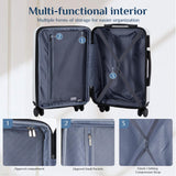 NEWBULIG 20 Inch Carry on Luggage, Lightweight Expandable Rolling Suit Case with TSA Lock, Hard Shell ABS Suitcase with Double Spinner Wheels, White