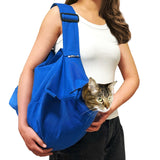 AmKune Cat Carrier Pouch for Medium Cats 10–20 lbs, Soft Cat Carrier with Upgraded Adjustable Strap, Durable Cotton Cat Bag for Nail Trimming, Medication & Vet Visits – Klein Blue