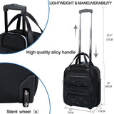 KROSER Carry On Underseat Multi-functional, 16-inch Underseater Lightweight Overnight Suitcase for Men Women, Black