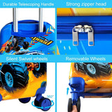 Lightweight Hardshell Spinner Kids Luggage Set 2PCS with Wheels - Airplane Approved Carry-On Suitcase for Boys & Children Ages 3-10, Car Rolling Suitcases Set for Elementary Toddler Travel