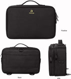 Relavel Travel Makeup Train Case Makeup Cosmetic Case Organizer Portable Artist Storage Bag with Adjustable Dividers for Cosmetics Makeup Brushes Toiletry (medium black)