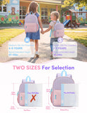 VASCHY Kids Backpack for Girls, Lightweight Quilted Color-blocked Bookbag Preschool Backpack for Kindergarten Children Light Purple Pink