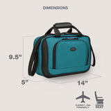 U.S. Traveler Rio 14" Travel Tote Bag, Lightweight 1200D Carry-On Bag for Women & Men, Teal