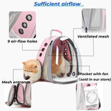 Lollimeow Cat Carrier Backpack, Expandable Bubble Pet Carrier for Cats and Small Dogs, Airline Approved Travel Backpack for Hiking, Walking & Outdoor Adventures - Supports up to 16 lbs