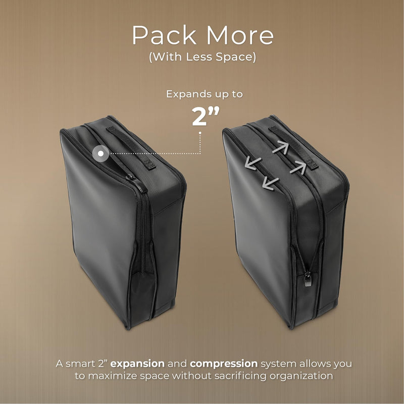 Briggs & Riley Essential 22" Carry On Expandable Spinner & Compression Packing Cube Set - Luggage for Travel, Suitcase with Wheels, for Men & Women, 3-Piece Bag Organizers - Black