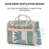 Lilliella Airline Approved Pet Carrier Backpack, Waterproof PU Foldable Design with Light-Blocking Ventilation, TSA-Compliant Travel Bag for Cats & Small Dogs – Easy Hose Wash & 360° Breathable Mesh