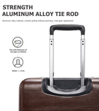 feilario Business Spinner Wheels Luggage PVC Leather Waterproof Carry-On Suitcase Aluminum Alloy Handle Soft Shell Luggage with TSA Lock (Brown, 20in)