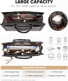 LOVEVOOK Laptop Tote Bag for Women, Leather Office Work Bag Briefcase fit for 15.6 inch Laptop, Large Teacher Computer Bag Handbag,2pcs Set Leather/Black