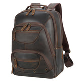 TIDING Leather Laptop Travel Backpack for Men Fits 15.6