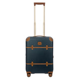 Bric's Bellagio 3.0 Spinner Trunk - Luxury Hardshell Carry On Luggage with Large Wheels,Telescopic Handle, Leather Detailing - Expandable Rolling Suitcase - 21", Blue