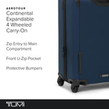 TUMI - Aerotour 4 Wheel Expandable Luggage - Men's and Women's Lightweight Business and Leisure Travel Suitcase - 21.75" Continental Expandable Carry-On, Navy