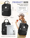 Black Small Backpack for Girls, Teenage Girls' Backpacks Middle School Students Bookbag Outdoor Daypack, Lightweight Casual Travel Daypack for Women Men, Classic Basic College Backpack for Teen Boys
