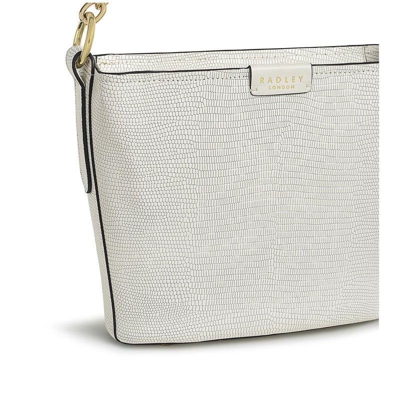 RADLEY London Petticoat Hill Faux Lizard Women’s Small Leather Shoulder Bag, Chalk