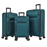 World Traveler Dejuno Jasper Lightweight Expandable Spinner Luggage, Green, 3-Piece Set(20in,24in,28in)