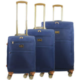 Tommy Bahama 3-Piece Rolling Luggage Set, Soft-Sided Suitcases with Wheels, 22, 26, and 30 Inch, Blue