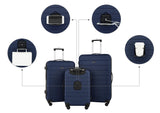 Wrangler Smart Spinner Hardside Luggage, 3 Piece Set, Navy Blue