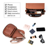 AFKOMST Crossbody Bags for Women,Small Saddle Purse and Boho Cross Body Handbags,Vegan Leather, Brown Guitar Strap