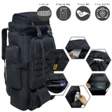 Ogetok 80L Hiking Backpack Camping Rucksack, 80 liters Large Capacity Outdoor Knapsack Travel Climbing Mountaineering Carry On Backpack Bag, Trekking Backpacking for Men Women, Black