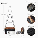 BOSTANTEN Quilted Crossbody Bags for Women Vegan Leather Purses Small Shoulder Handbags with RFID Blocking, Black with Brown