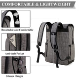 VASCHY Laptop Backpack, Water Resistant Multifunctional Business College Bookbag Computer Travel Backpack for Men Women Fits 15.6in Laptop,Gray
