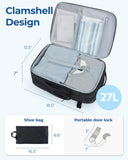 BAGSMART Carry On Travel Backpack, 17.3 Inch Large Travel backpack Carry On Flight Approved, Personal Item Backpack Travel Bag With Shoe Bag, 27L Water Resistant Casual Daypack, Black