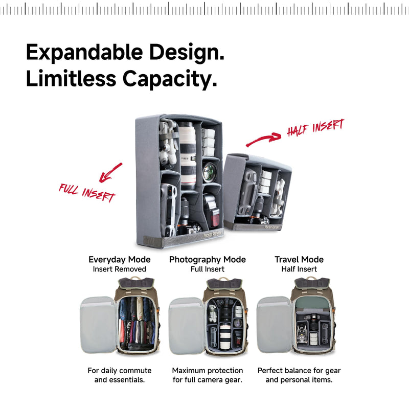 VSGO Pocket Ranger Expandable 35L-43L Photography & Outdoor Backpack – 35L Lightweight Waterproof Camera Bag for Hiking, Mountaineering, Travel