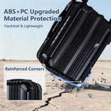 OUZZO 20 Inch Expandable Carry On Luggage 22x14x9 Airline Approved Hardshell Suitcases with Wheels Durable Lightweight Travel Luggage with TSA Lock USB Port for Business Trip Weekend Getaway