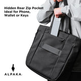 ALPAKA Bravo Tote Bag for 16 Inch MacBook Pro – Weatherproof 16 Inch Laptop Briefcase for Men & Women, Work Travel Tote with Adjustable Shoulder Strap, Black Axoflux 600D