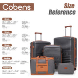 Cobens 5 Piece Luggage Sets with Spinner Wheels and Tsa Lock, Hardshell ABS Suitcase Set, Lightweight Hardside Waterproof Travel Suitcases for Men Women, 20", 24", 28" Gray