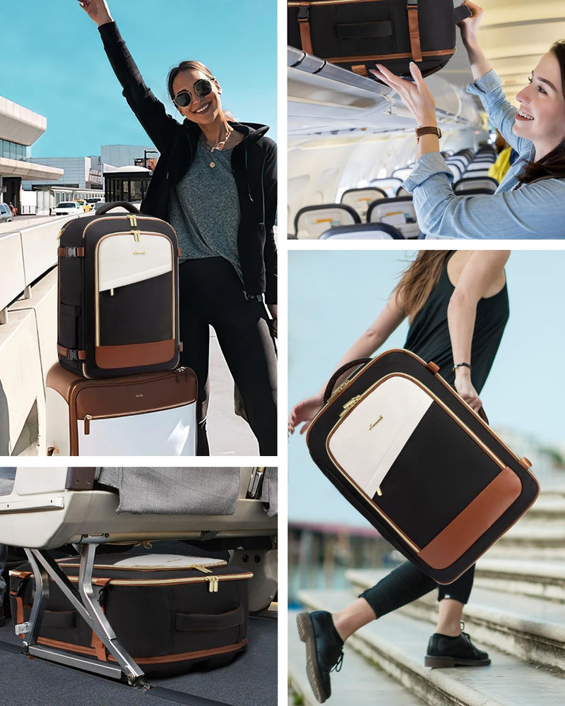 LOVEVOOK Travel Backpack for Women, 40L Carry On Backpack Flight Approved, Large Personal Item Bag Fits 17 inch Laptop, TSA Approved Luggage with 3 Packing Cubes,Waterproof Weekender Gym Daypack