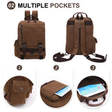 FANIGBAG Canvas Backpack Durable Vintage Travel Bookbag Laptop Backpack，Travel High Capacity Casual Daypack (brown A)