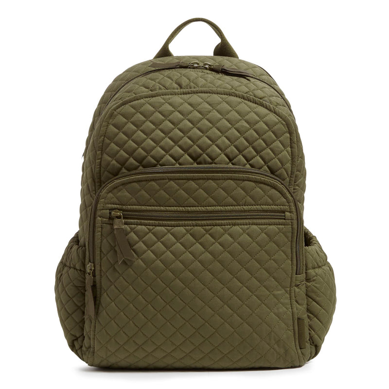 Vera Bradley Women's Cotton Campus Backpack, Climbing Ivy Green - Recycled Cotton, One Size | Backpacks4Less