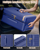 Joyway 22 Inch Carry on Luggage with Cup Holder, Hard Shell Carry-on Suitcases with Shock Absorbing Spinner Wheels, Lightweight Luggage with TSA Lock for Women Men, Blue