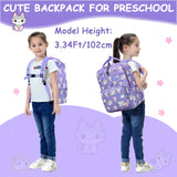 VASCHY Toddler Kids Backpack, Little Girls Lightweight Cute Top Handle Preschool Backpack Tablet Bag for Daycare Kindergarten Cats