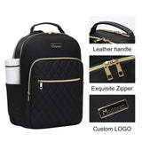 Modoker Eco-Friendly 15.6 Inch Laptop Backpack, Quilted Work Backpack for Women Bookbag Teacher Backpack with USB Charging Port, Travel Backpack Purse for Women Nurse, Black