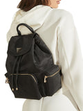 GUESS Womens Eco Gemma Backpack, Drawstring Flap, Black