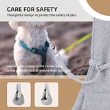Adjustable Dog Carrier Sling - Hand-Free Dog Carriers for Small Dogs and Cats, Puppy Sling Carrier with Zipper Purse Pocket, Travel Safety Harness, Puppy Essentials (Gray)