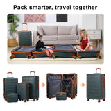 AAIVV 4 Piece Luggage Set Expandable ABS Travel Suitcase Set TSA Lock Hardshell Durable Lightweight Traveling Luggage Sets Gift for Back to School (Amy Green, 28in26in20in13in)
