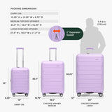 Traveler's Choice Pagosa Hardshell Expandable Luggage with Spinner Wheels, Lavender, 22-Inch Carry-on