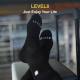 LEVEL8 Zipperless Carry On Luggage with Mens Work Crew Socks