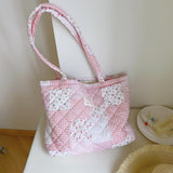 Sunwel Fashion Top Zipper Floral Quilted Bag Small Tote Bag for Women