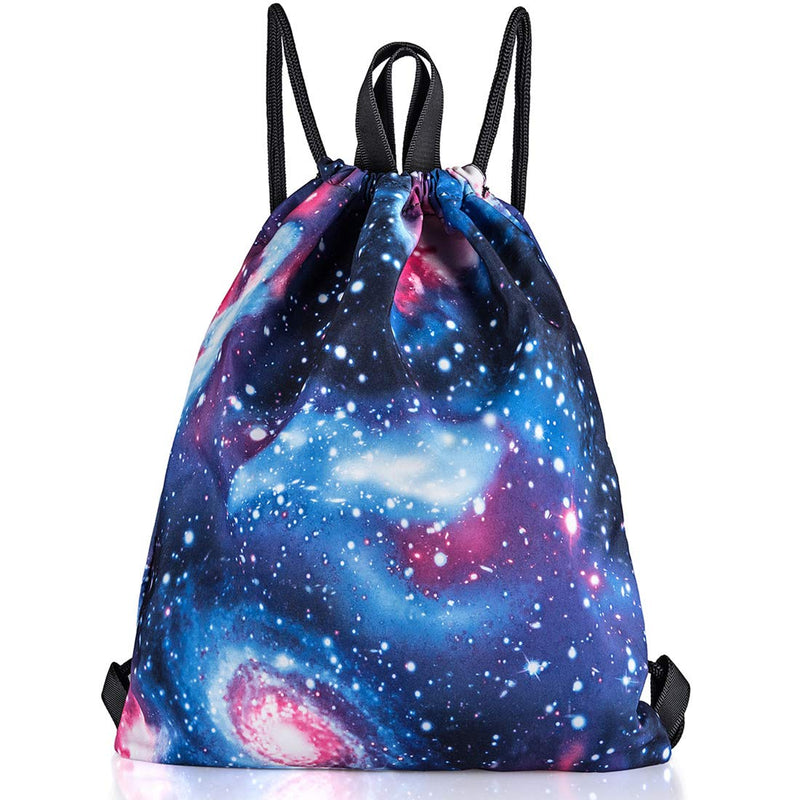 VanFn Drawstring Bags, Creative Design Gymsack, Unisex Sackpack, Casual Backpack, Sport's Equipment Bag Travel Bags (Galaxy)