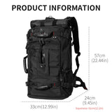 YOUMIAN Large Capacity For Travel Hiking Sports Carry On Backpack Durable Convertible Duffle Bag Laptop airplane (black, 60L-Large)