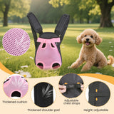 Inspack Dog Backpack Carrier/Cat Carrier, Adjustable Pet Front Carriers Travel Bag for Puppy Medium Dogs, Legs Out, Soft Ventilated Doggie Chest Carry Backpacks for Hiking/Camping, 4-7 lbs, Pink