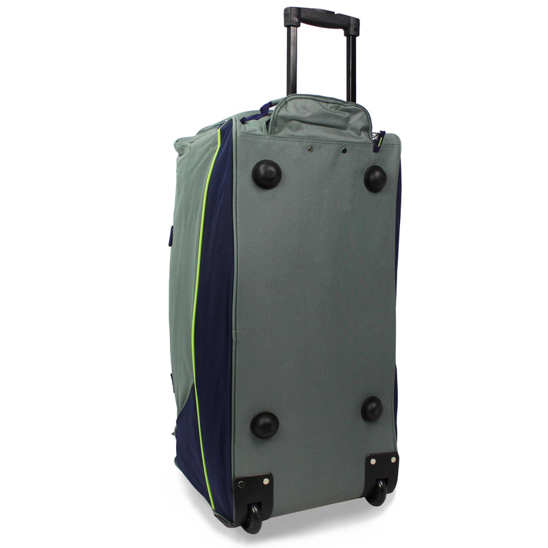World Traveler Hipack Lightweight 28-Inch Rolling Duffel Bag with Shoe Pocket, Grey Navy, 28 inch