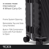 TUMI 19 Degree Frame International 4 Wheel Carry-On - Lightweight Suitcase - Hard Shell Luggage - 21.8" X 14.0" X 9.0" - Black Texture
