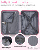 LARVENDER Carry on Luggage 22x14x9 Airline Approved, Expandable 20 Inch Hardside Suitcase with Wheels TSA Lock, PC+ABS Lightweight Carry on Suitcases for Women, Peach Sparkling (20/DB/TB)