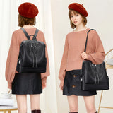 ALTOSY Genuine Leather Backpack Purse for Women Convertible Shoulder Bag Crossbody Bag Elegant Casual Daypacks (S77 Black)