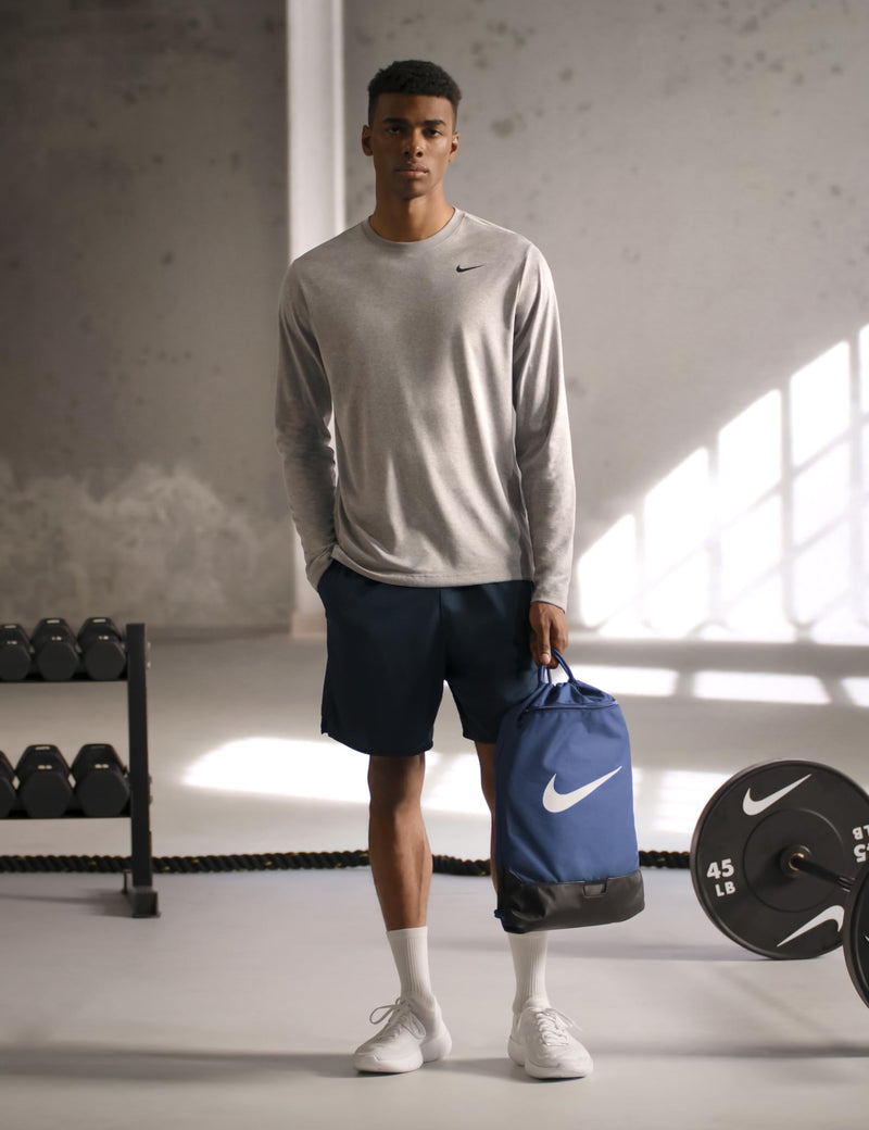Nike Unisex Brasilia 9.5 Training Gym Sack (18L), Midnight Navy/Black/White, MISC